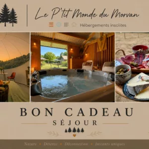 Nuit en bulle avec petit-dej, repas (1 planche gourmande ou 2 menus bocaux "2 plats et 2 desserts en bocaux")+ 1 accès au Spa d' 1H30 pour 2 personnes